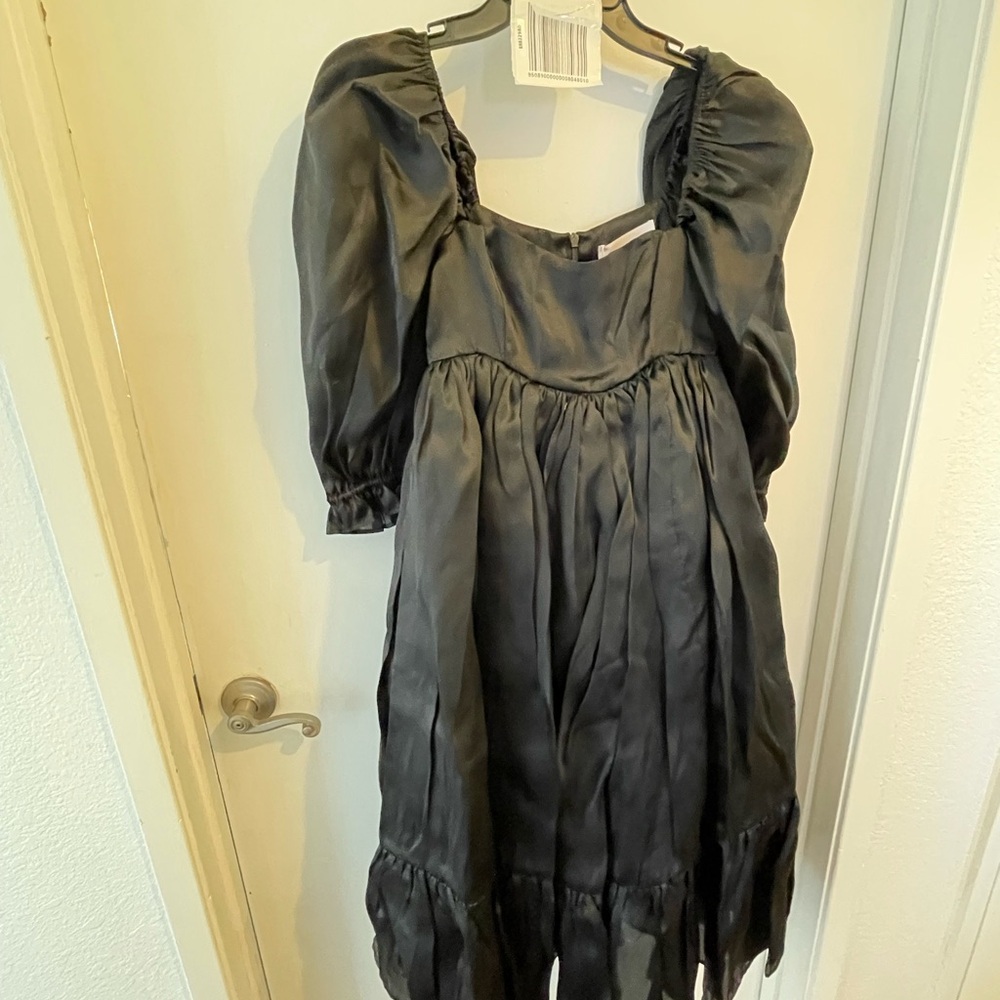 Selkie The Caviar French Puff Dress, silk